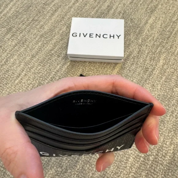 Givenchy Black 4G Embossed Leather Card Holder
